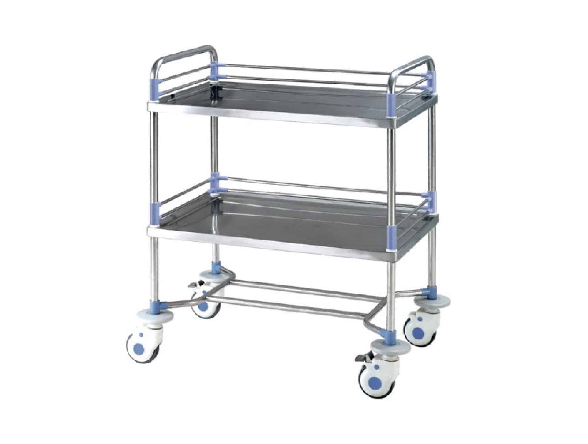 Chariot en Inox à 2 plateaux et joints en ABS
