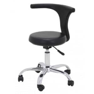 Tabouret pneumatique avec dossier et repose pied INOX