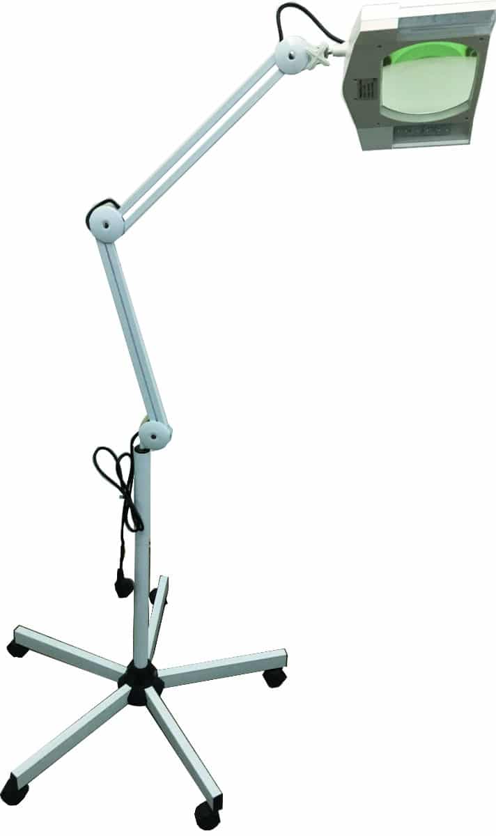 Lampe loupe LED médicale à roulettes
