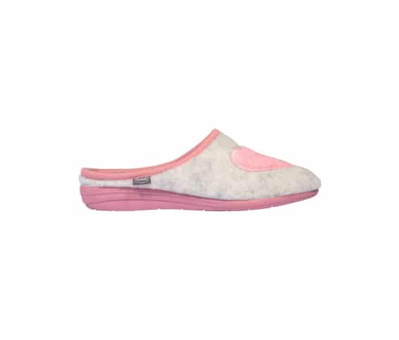 Chausson Creamy Heart Gris Rose