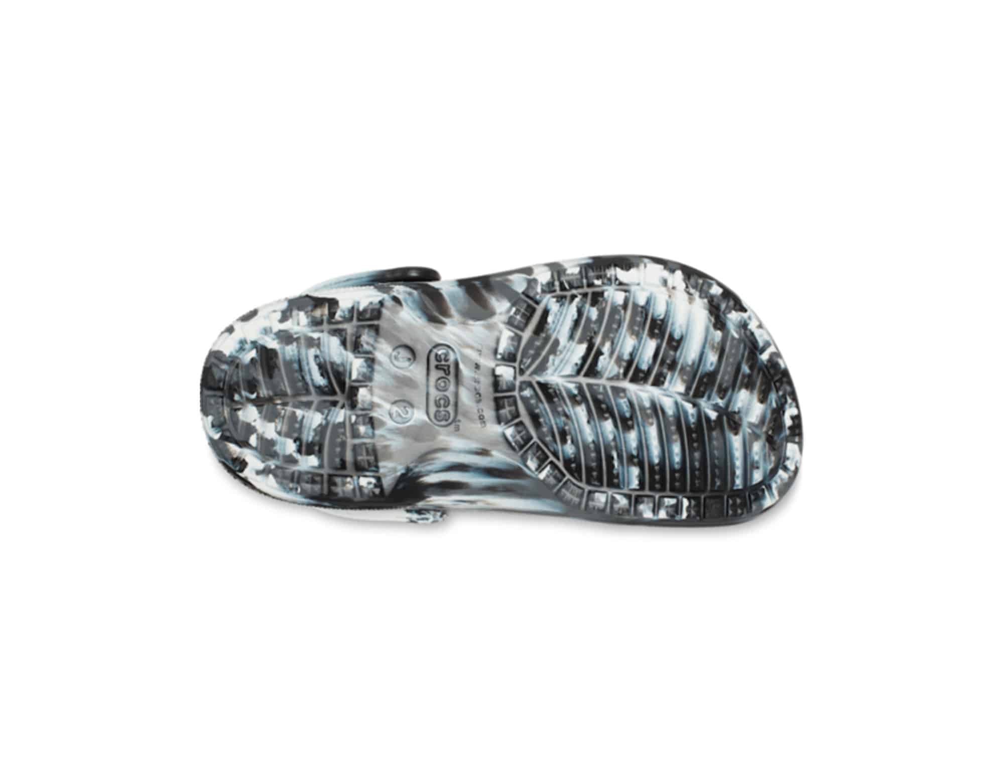 Sabot Crocs Marbled Noir Blanc