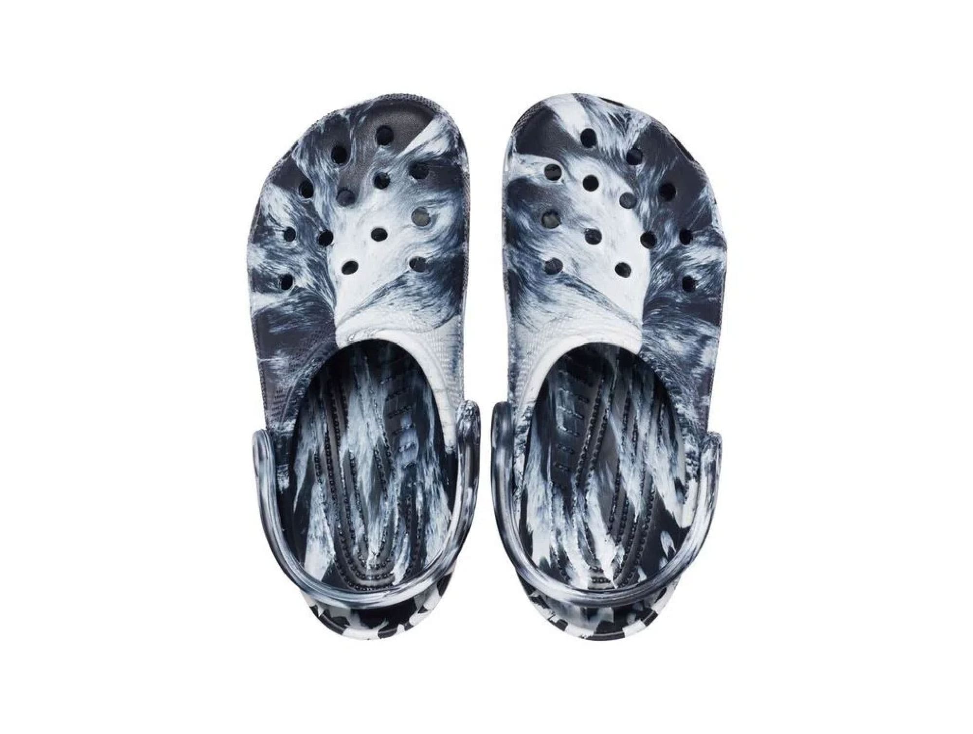 Sabot Crocs Marbled Noir Blanc