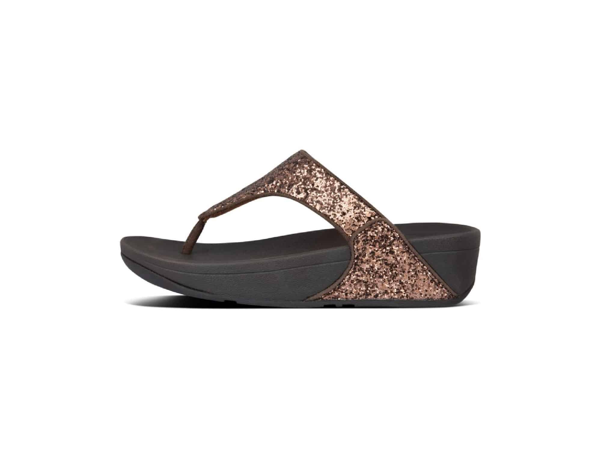 Tong Lulu Glitter Toe Chocolate