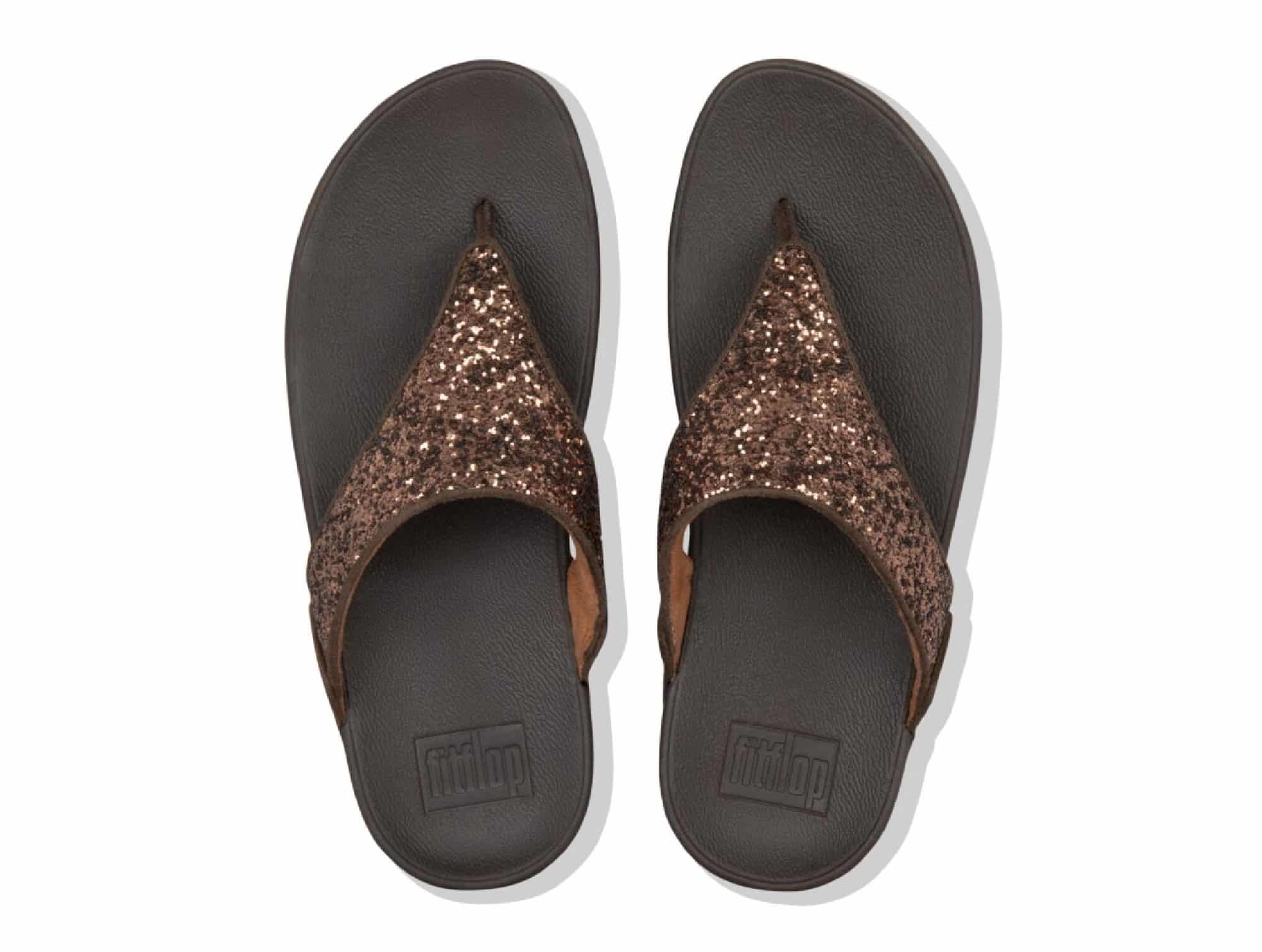 Tong Lulu Glitter Toe Chocolate