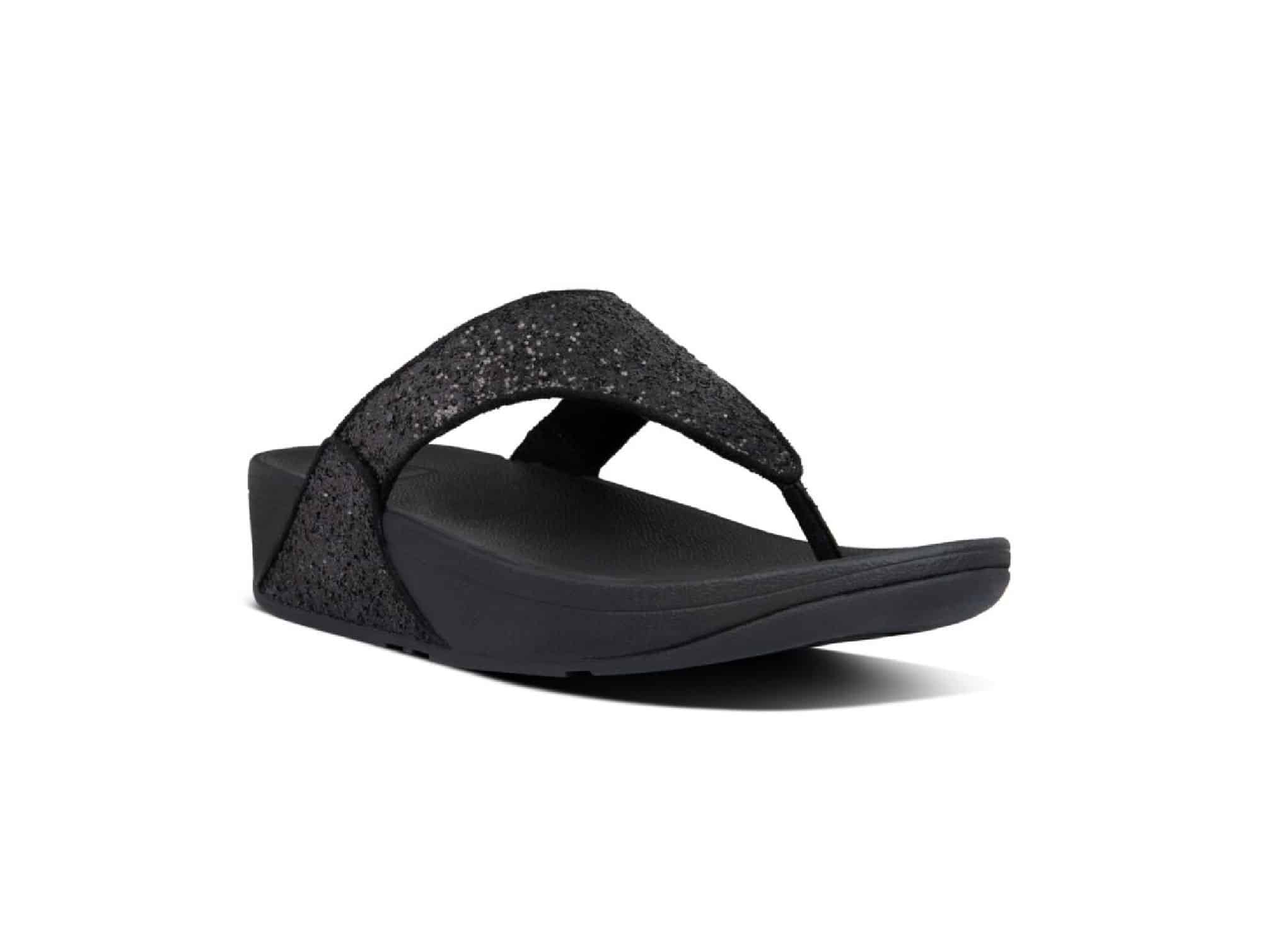 Tong-Lulu-Glitter-Toe-Noir