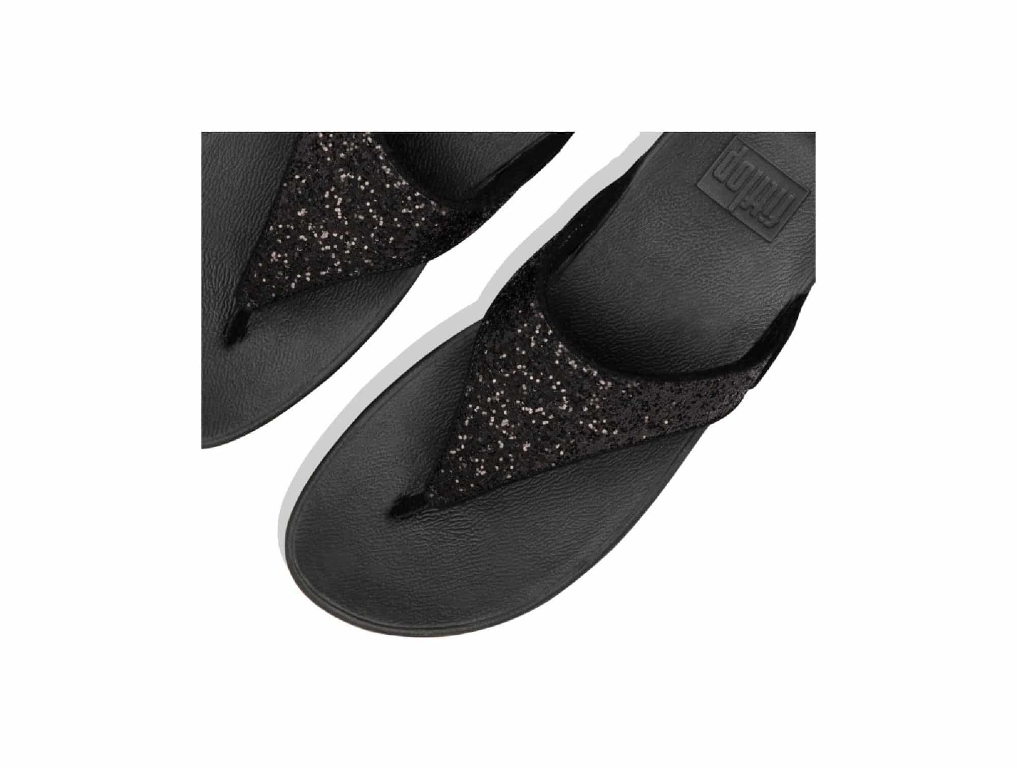 Tong Lulu Glitter Toe Noir