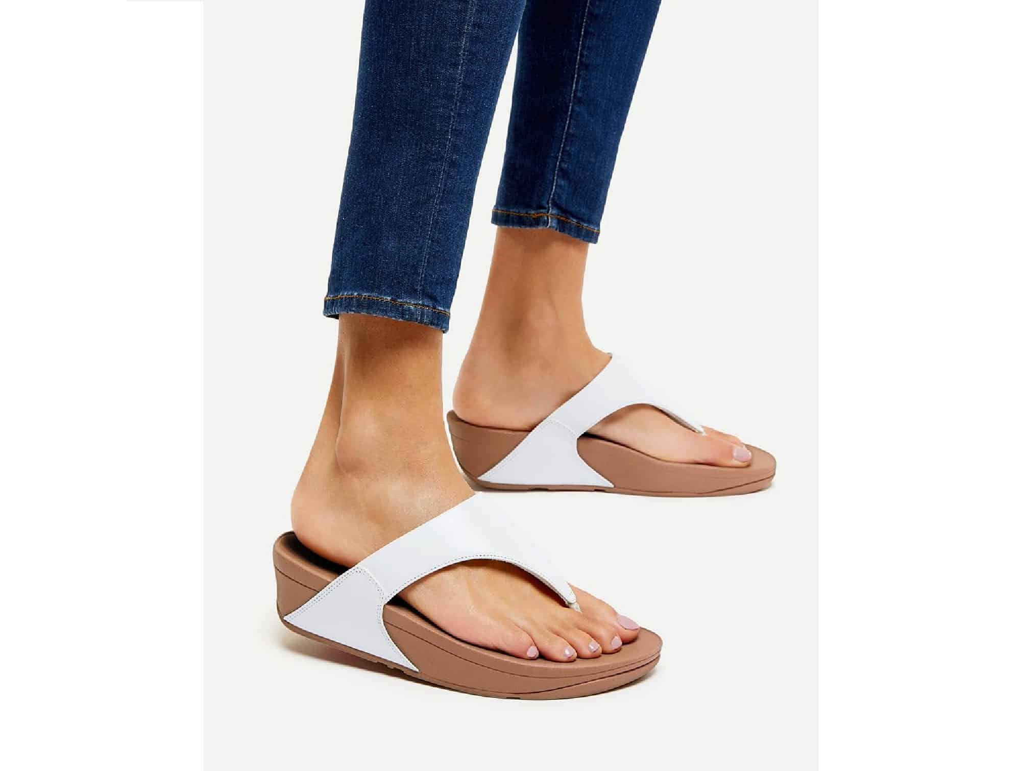 Tong Lulu Leather blanc