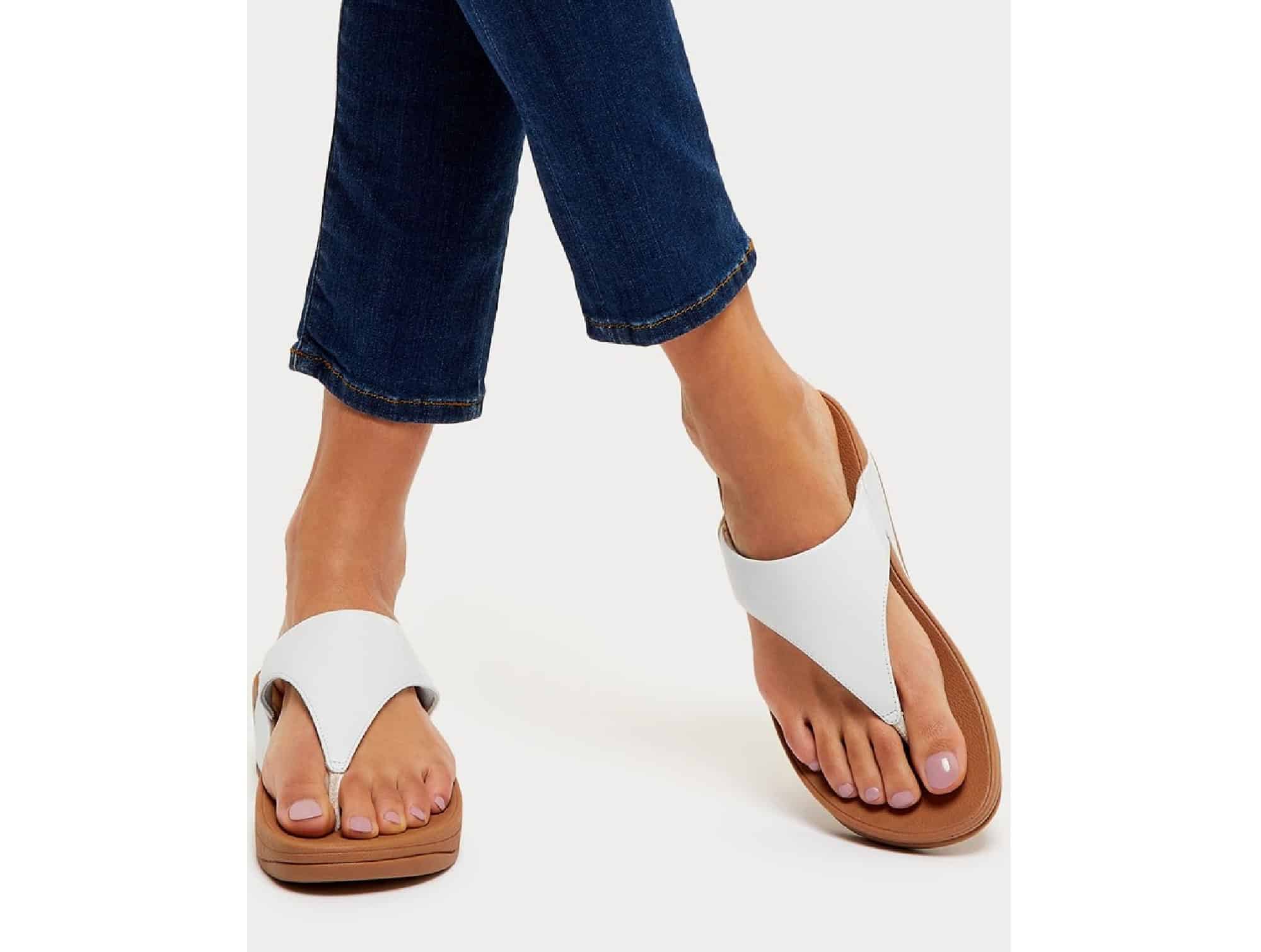Tong Lulu Leather blanc