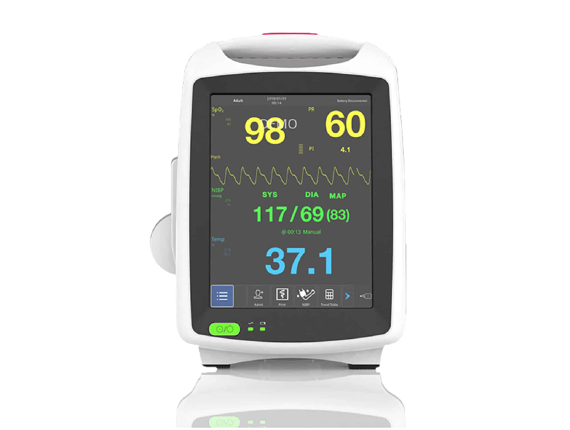 Moniteur Patient Screen Touch : NIBP + SpO2 + TEMP + ECG