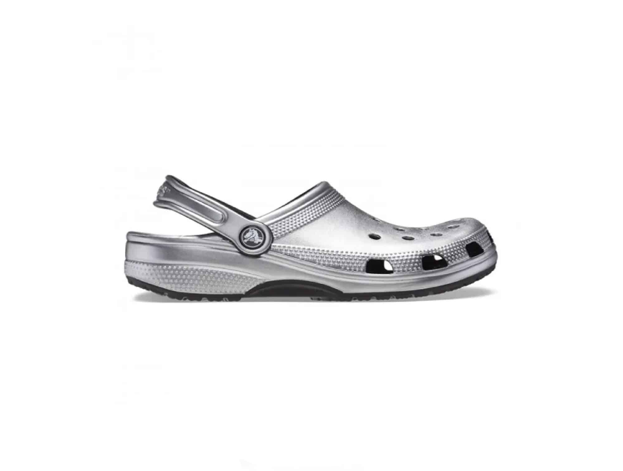 Sabot Crocs Classic Silver Metallic