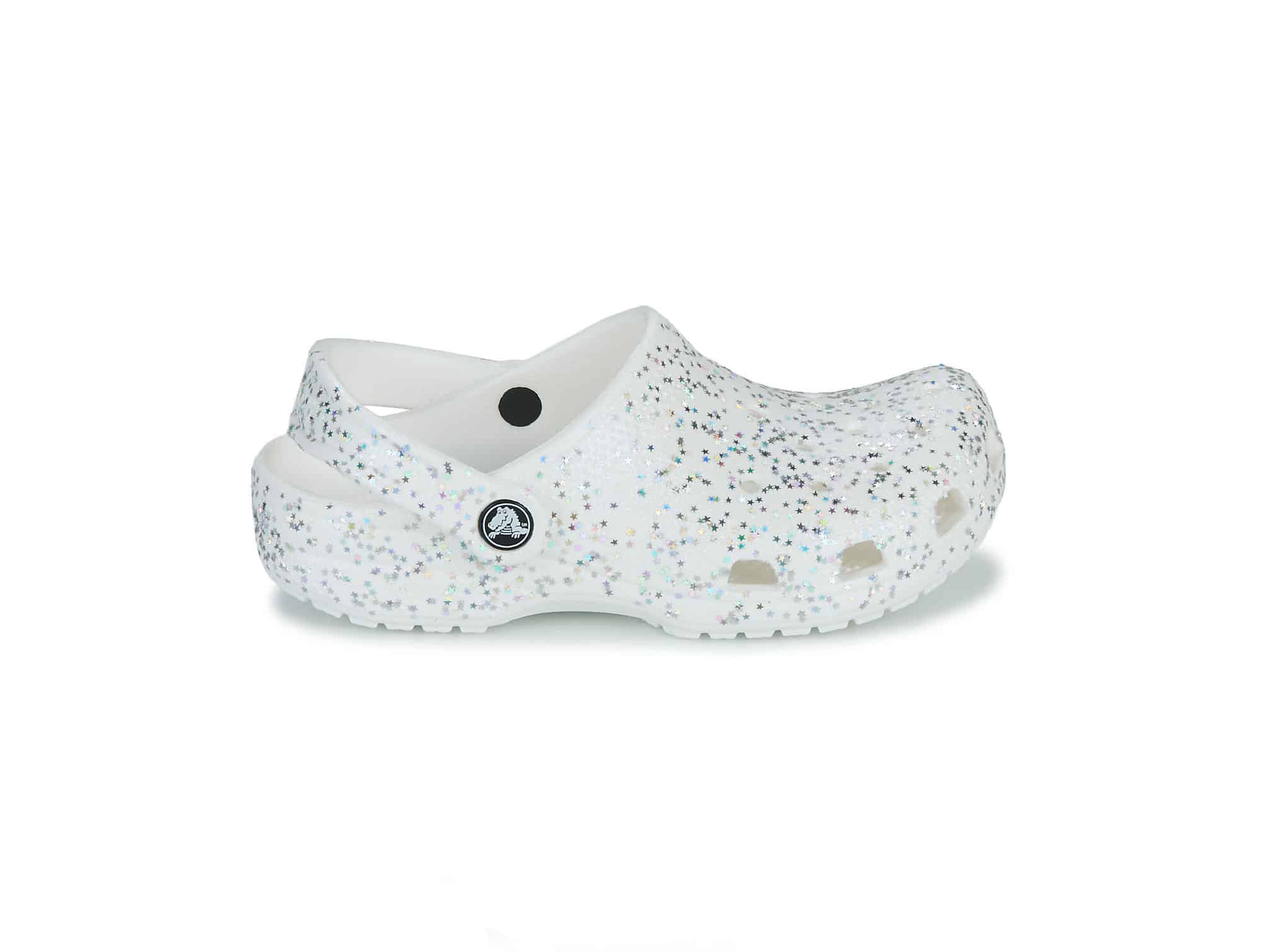 Sabot Crocs Classic Glitter Clog T Blanc