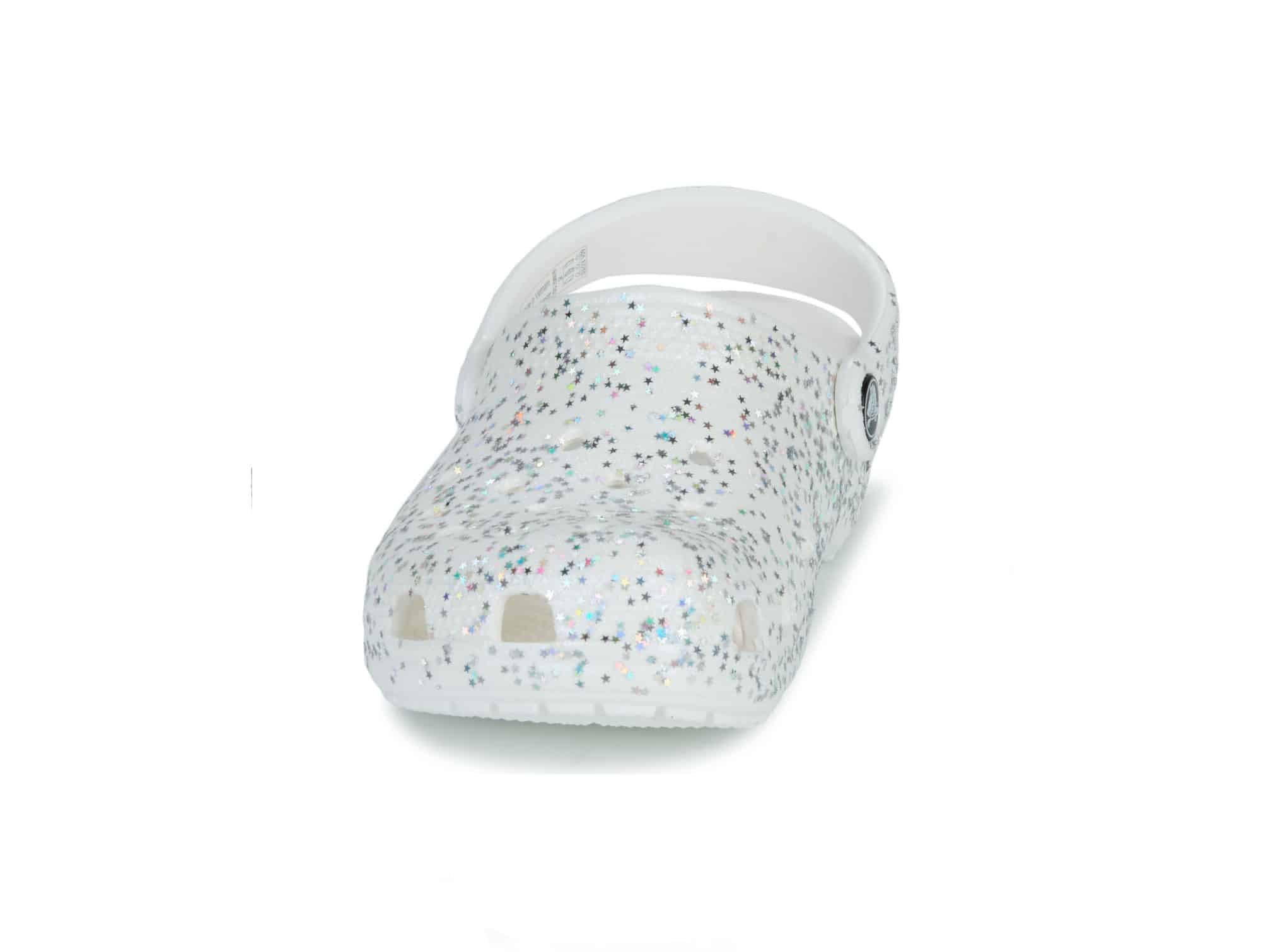Sabot Crocs Classic Glitter Clog T Blanc