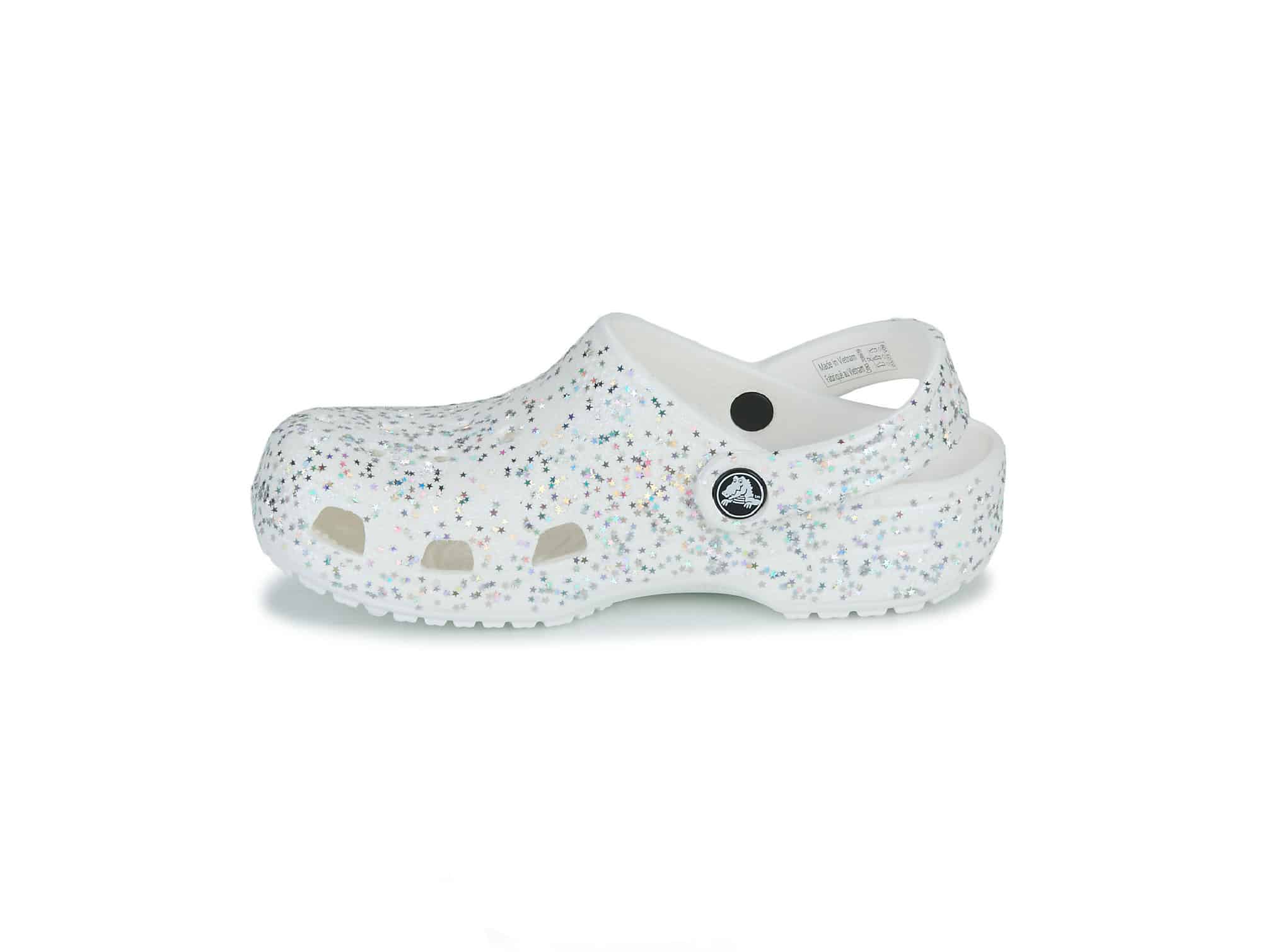 Sabot Crocs Classic Glitter Clog T Blanc