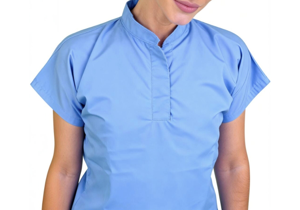 Pyjama de Bloc Col V Bleu-Femme