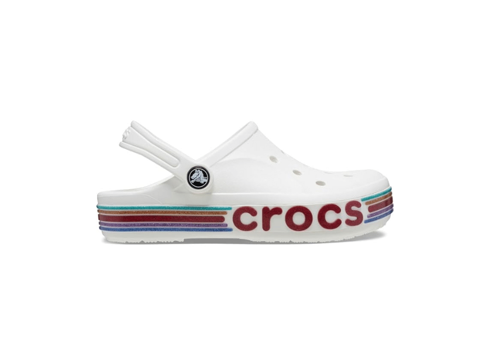Sabot Crocs Bayaband Glitter Blanc