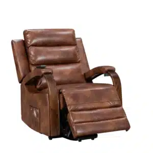 Fauteuil Releveur Électrique en Cuir Marron