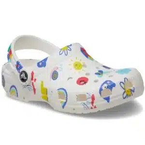 SABOT CROCS CLASSIC DOODLE PRINT K WHITEMULTI