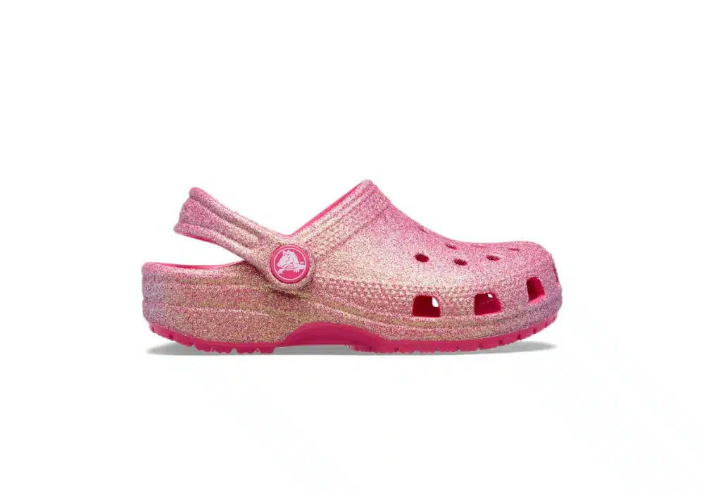 Sabot Crocs Classic Iridescent Glitter Rose