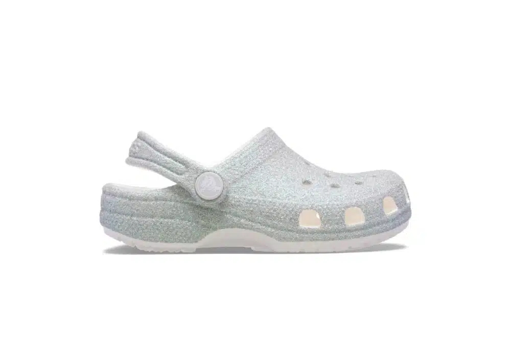 Sabot Crocs Classic Iridescent Glitter Blanc