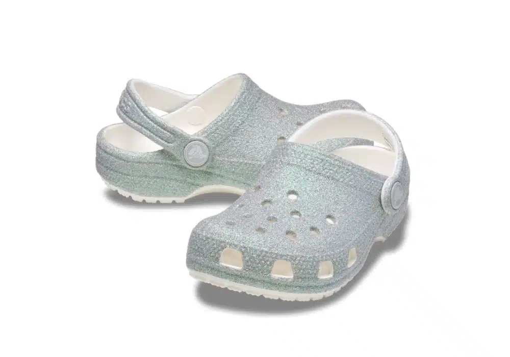 Sabot Crocs Classic Iridescent Glitter Blanc