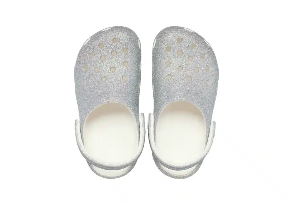 Sabot Crocs Classic Iridescent Glitter Blanc