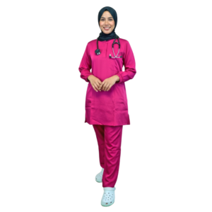 Ensemble tunique et pantalon Rose Fuchsia (1)