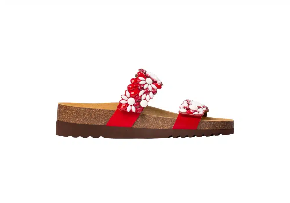 Sandale Alicia 2 Straps Rouge/Blanc